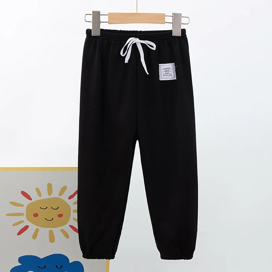 1/3 Pack enfants printemps couleur unie pantalons garçons et filles loisirs tendance taille élastique pantalon grand garçon sport Joker Harun pantalons