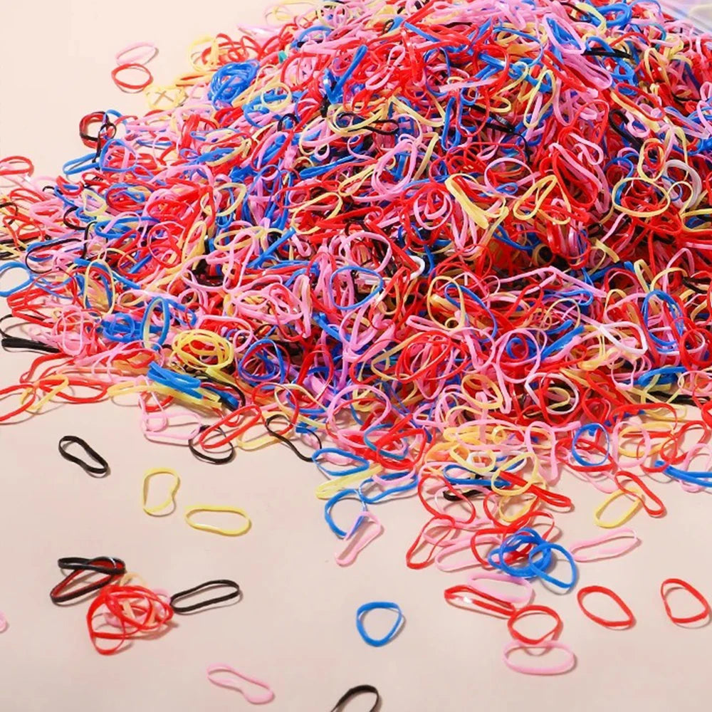 Artificiel astique de poulet coloré pour filles, attaches pour cheveux, bande de sauna, porte-queue de cheval pour enfants, accessoires pour cheveux, 500 pièces, 1000 pièces, 2000 pièces