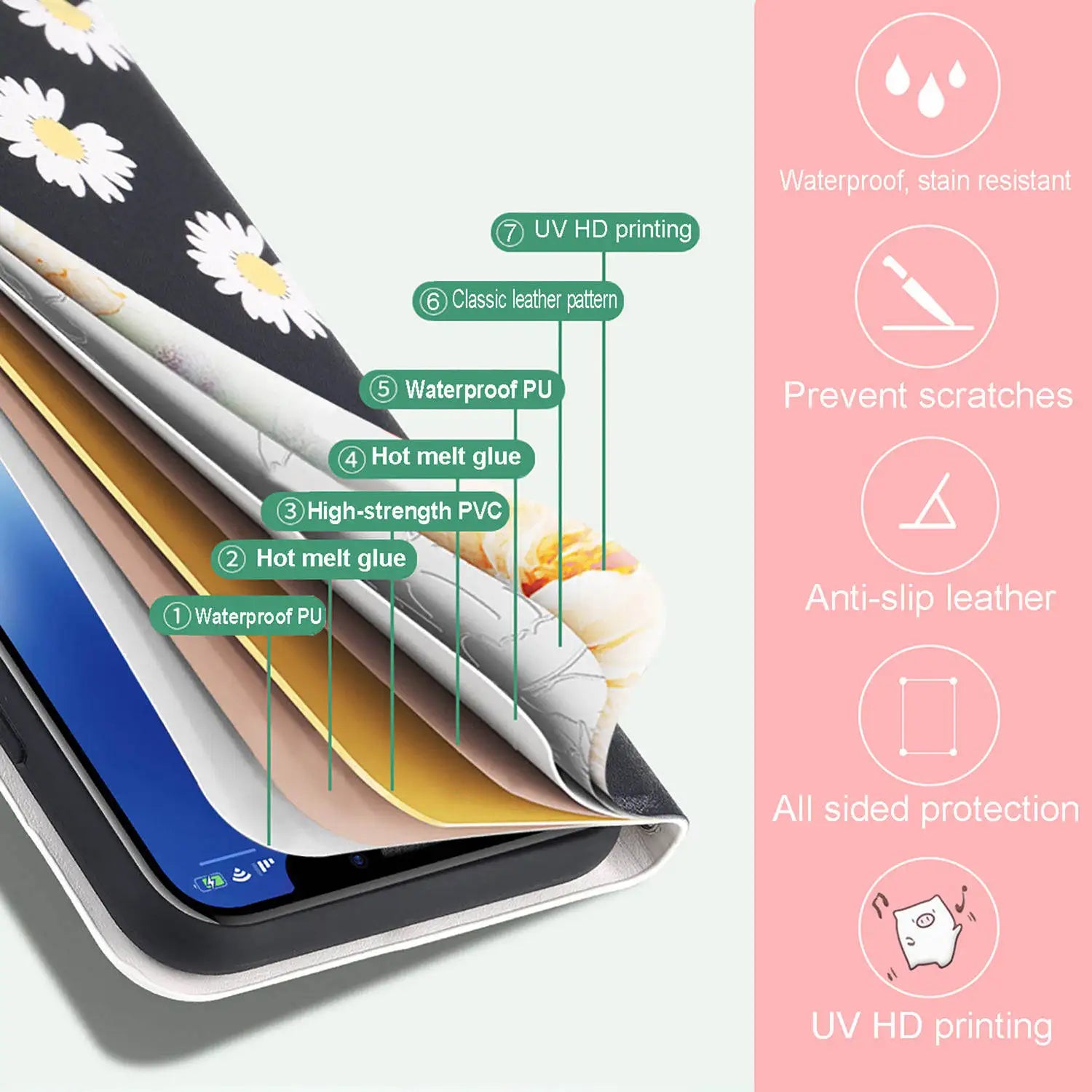 Coque i17 SE 2022 pour iPhone 17 16 15 14 13 12 11 Pro Max 17 Air 16E 15 Plus – Nouvelle Coque Peinte en Cuir pour Téléphone – Étui de Protection