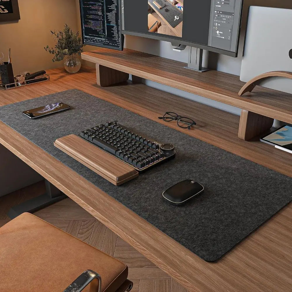 Tapis de souris en feutre de laine, accessoires de jeu, grande taille, écriture, clavier, polymères, non ald, bureau à domicile, ordinateur, protecteur de bureau