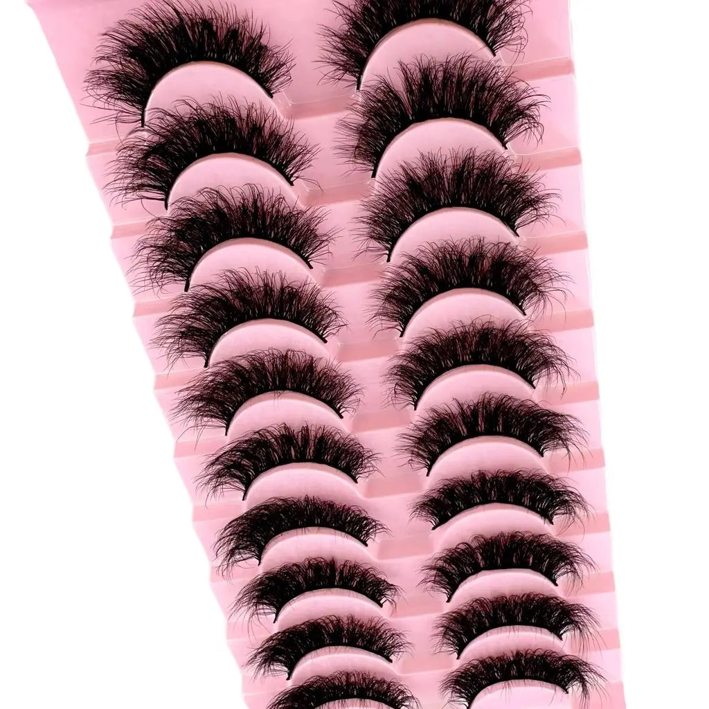 10 paires de Faux Cils 8D en vison naturel, Volume dramatique, Extension de Faux Cils, vente en gros, outil de maquillage