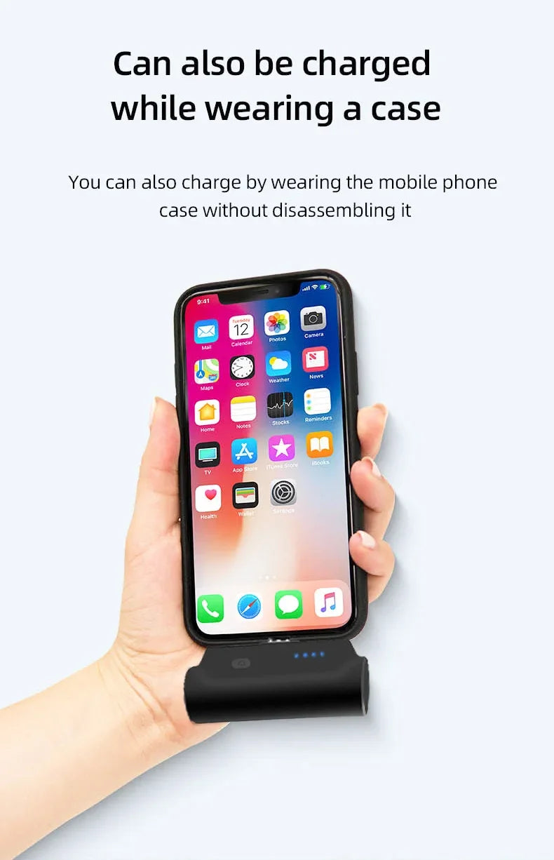 Mini batterie externe à Capsule magnétique 5000mAh, chargeur d'urgence, batterie externe de secours adaptée à la type-c Xiaomi iphone 12 pro