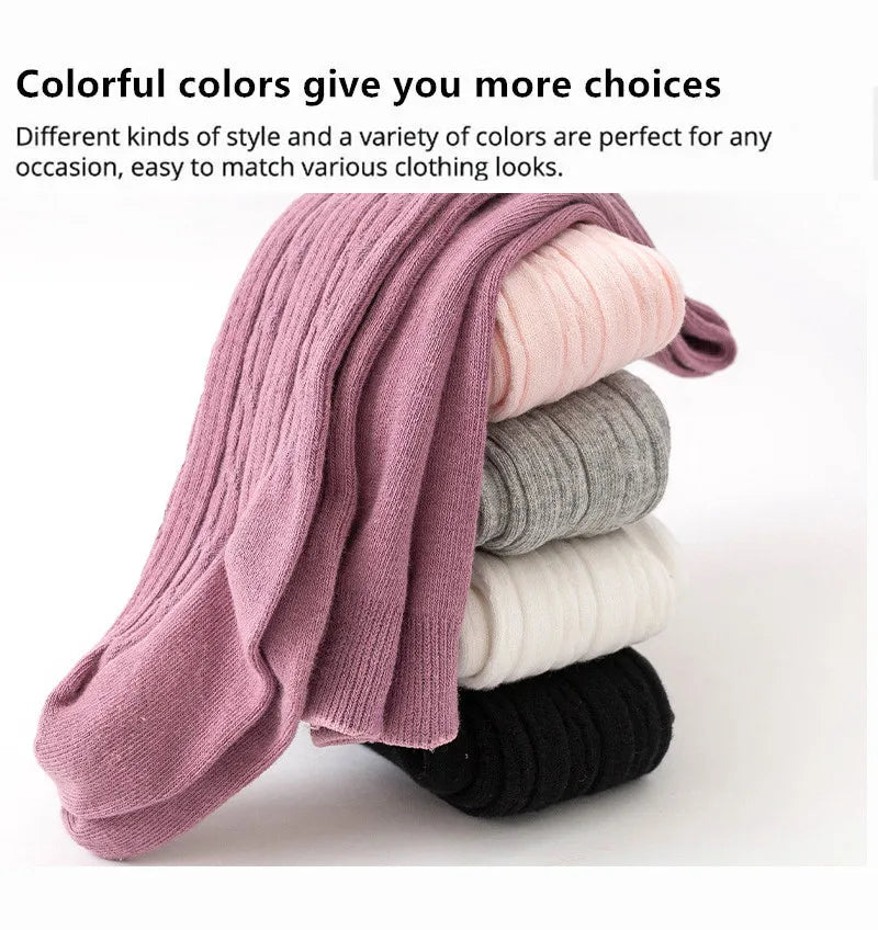 Collants tricotés en maille pour bébés filles, mignons, en coton, taille haute, respirants, pour tout-petits de 0 à 6 ans, printemps-automne
