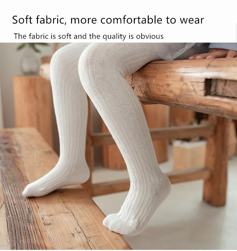 Collants tricotés en maille pour bébés filles, mignons, en coton, taille haute, respirants, pour tout-petits de 0 à 6 ans, printemps-automne