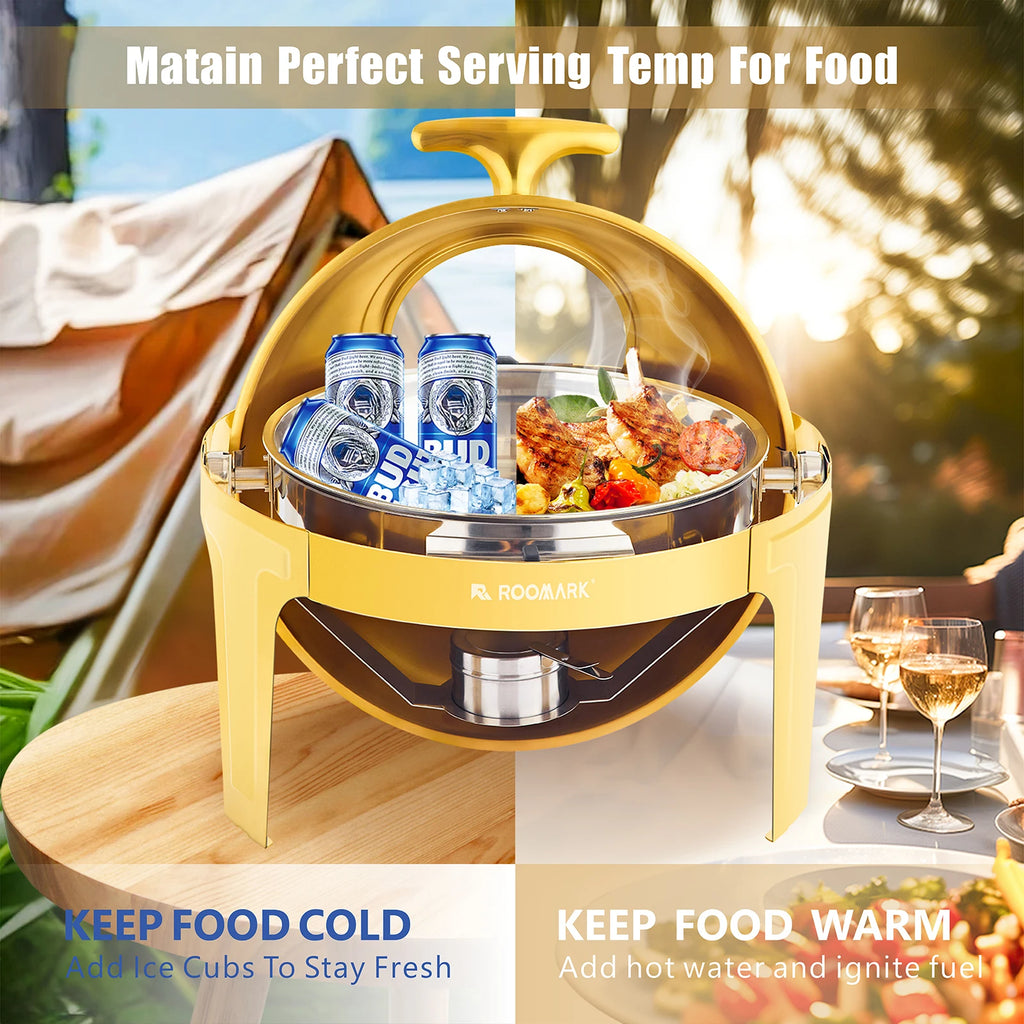 ROOMARK – ensemble de Buffet à réchaud 9QT, chauffe-catering en acier inoxydable de haute qualité, ensemble complet avec cadre épais pour fête de mariage