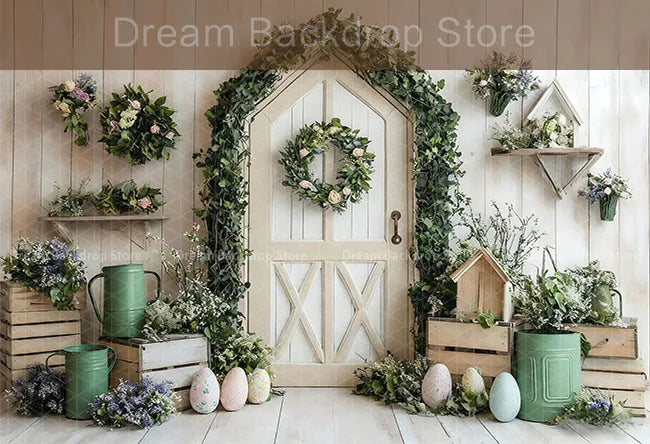 Printemps pâques fond photographie mignon lapin carotte lapin oeuf maison toile de fond décor pour enfants anniversaire gâteau Smash Photo Studio
