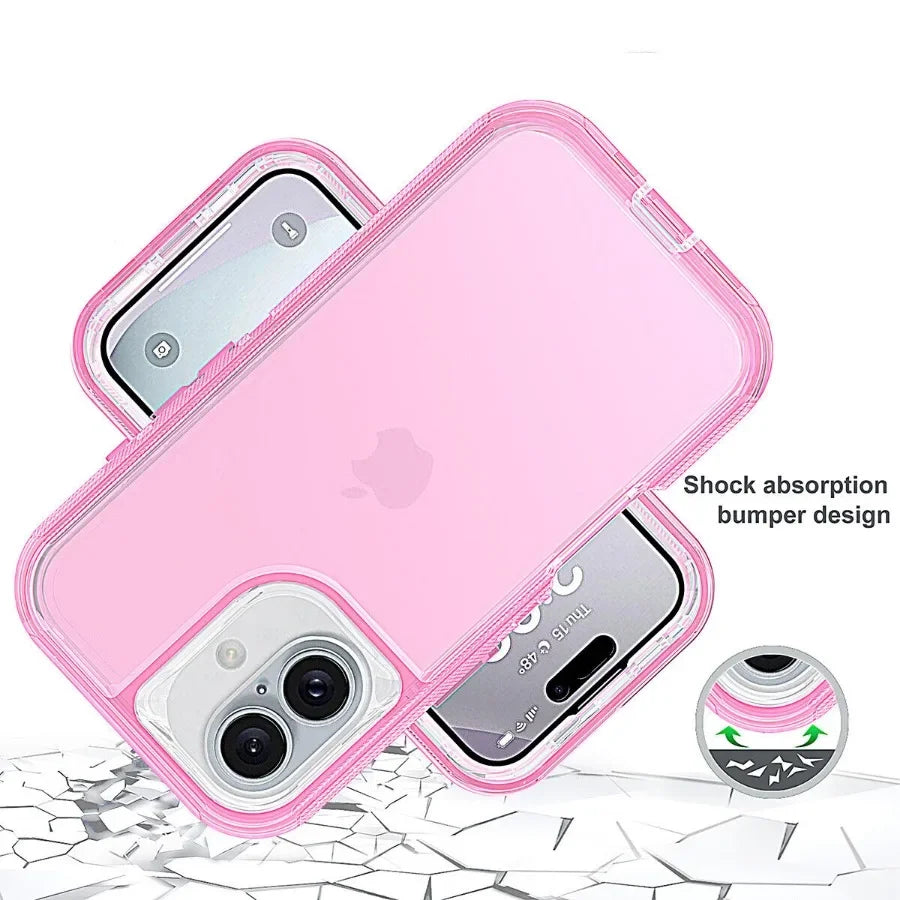 Coque de téléphone 3 en 1 pour iPhone 17 16E 15 14 16 PLUS 11 17 Pro MAX MINI 17 Air, hybride robuste, résistante aux chocs, armure rigide