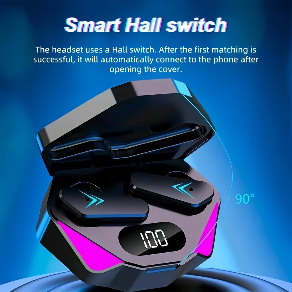 Écouteurs sans fil Bluetooth X15 TWS, casque de jeu, écouteurs avec micro, casque antibruit, affichage LED