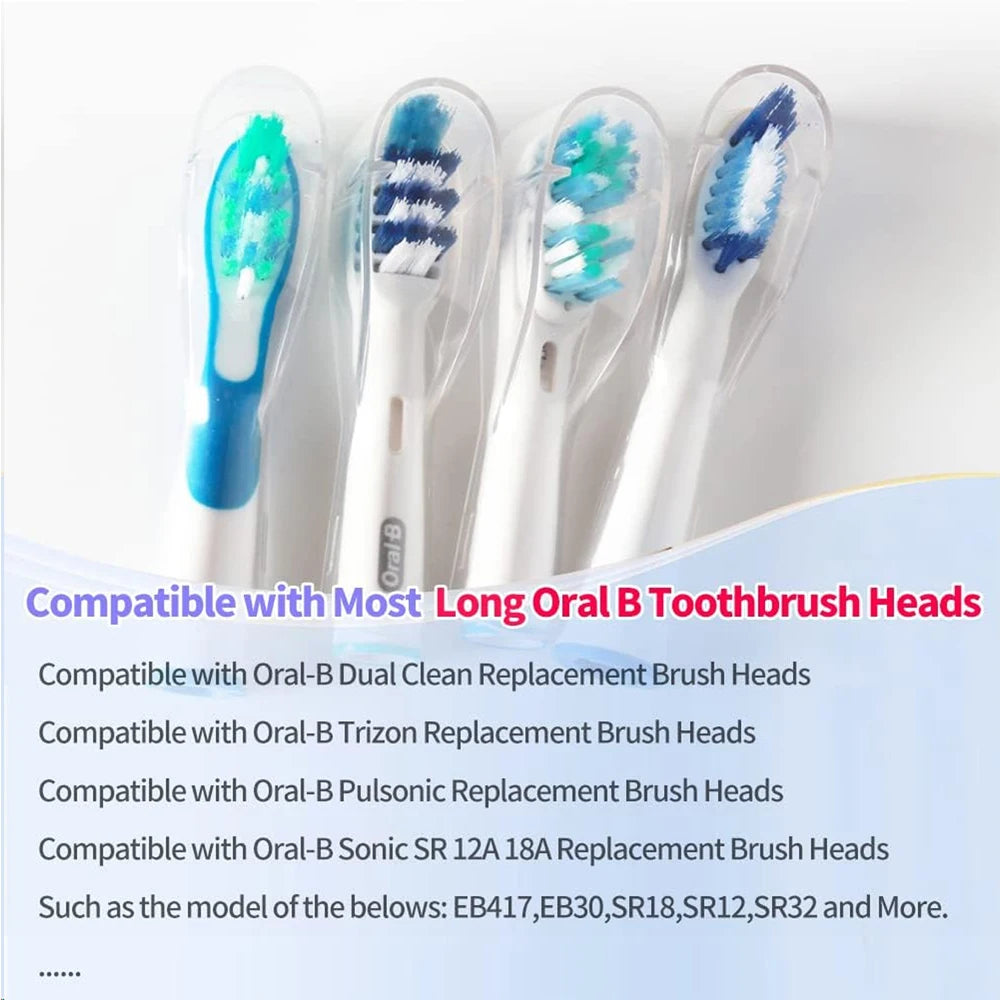 Compatible avec les têtes de brosse à dents électrique à tête longue Oral B, couvercles anti-poussière, capuchon de protection pour têtes de brosse orales B longues