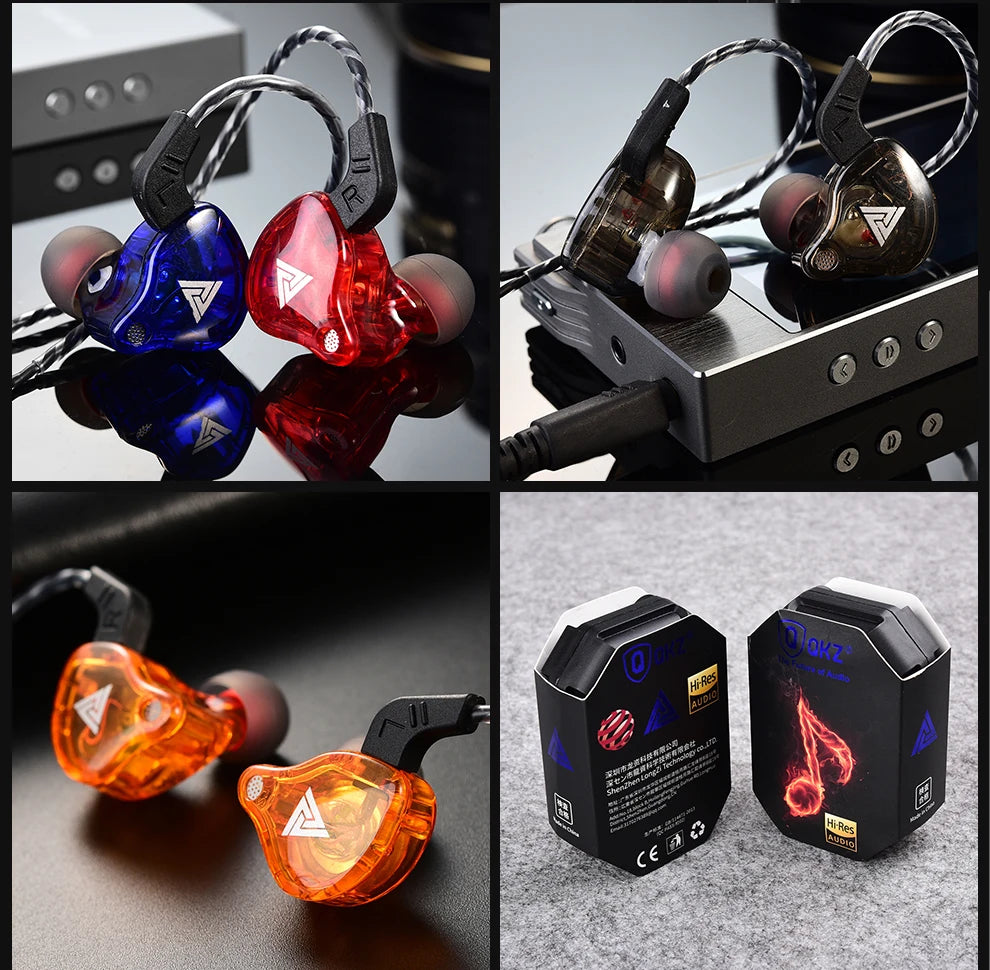 Original QKZ AK6 dans l'oreille écouteur 6 unité de pilote dynamique casque avec micro stéréo sport HIFI caisson de basses casque moniteur écouteurs