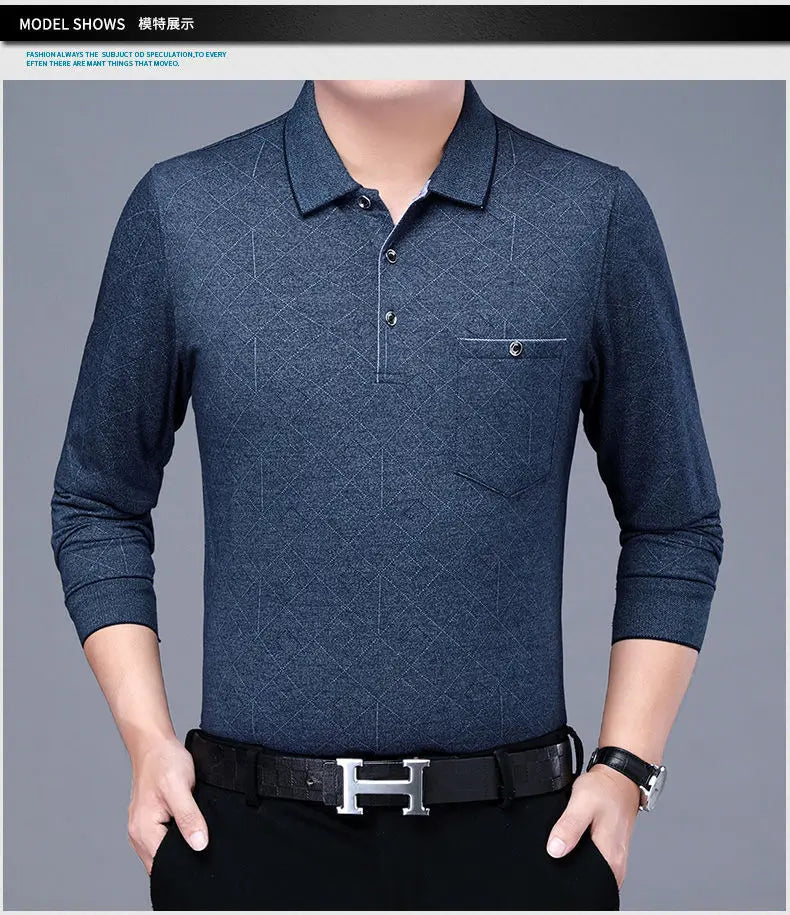 Polos rayés à manches longues pour hommes, Streetwear décontracté, Vêtements d'affaires, Mode coréenne, Polyvalent, Nouveau, Automne, Printemps