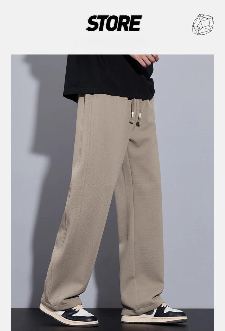 Pantalon droit décontracté pour homme, vêtements de proximité, streetwear uni, nouveau, printemps 2025, fjZG9860