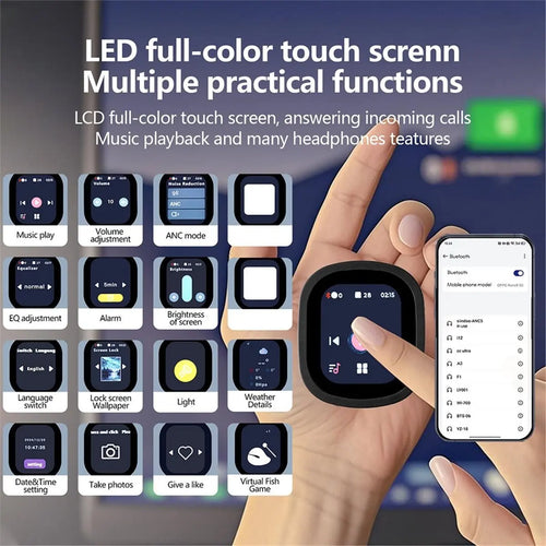 -ANC930Plus casque antibruit actif casque sans fil hybride avec écran LED à commande tactile multi-magnétique
