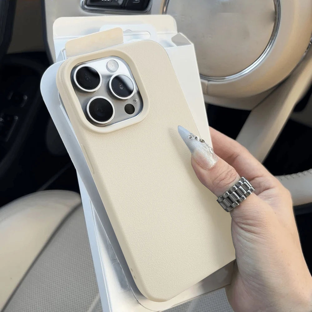 Coque de téléphone en cuir TPU, étui souple antichoc pour iPhone 17 Pro Max 16 13 11 15 14 Plus 12 17 Air 17Promax 16promax