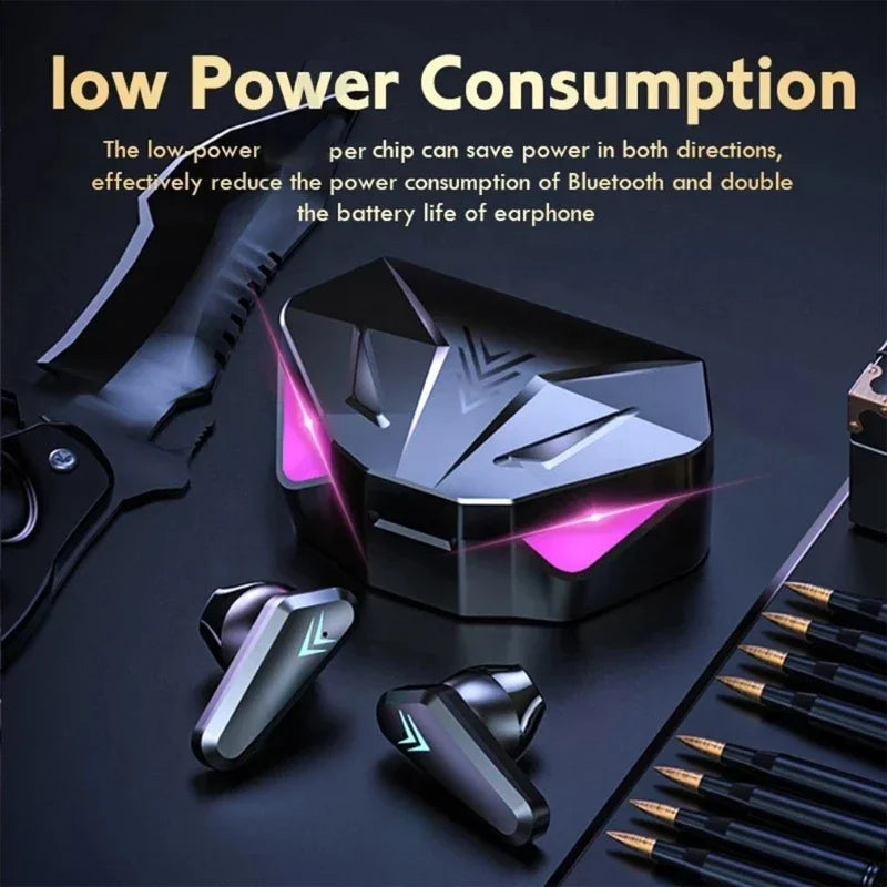 Écouteurs sans fil Bluetooth X15 TWS, casque de jeu, écouteurs avec micro, casque antibruit, affichage LED