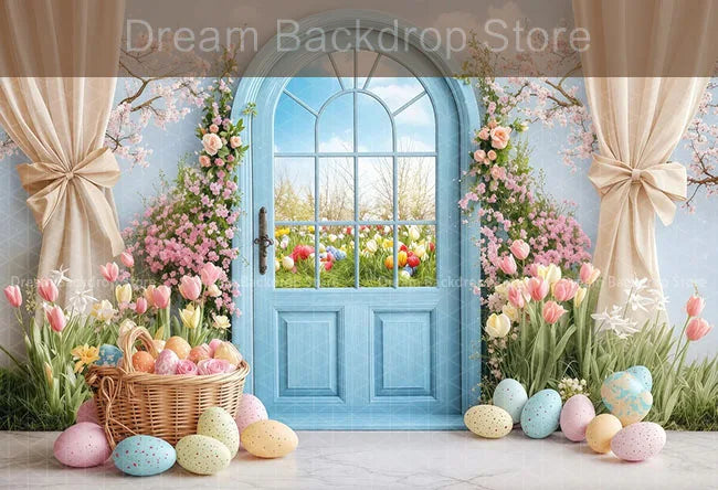 Printemps pâques fond photographie mignon lapin carotte lapin oeuf maison toile de fond décor pour enfants anniversaire gâteau Smash Photo Studio