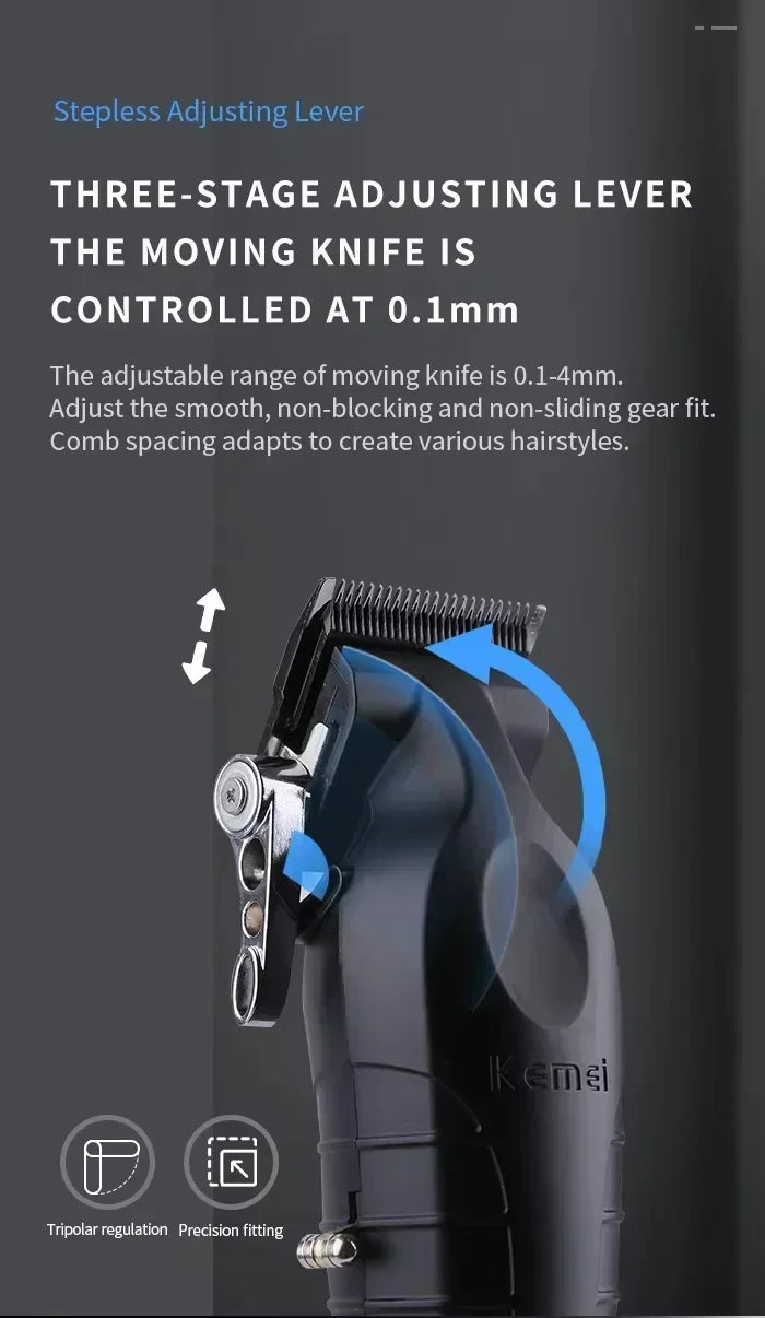 Kemei Kit de tondeuse à cheveux originale KM-2296 KM-2299 KM-T95 tondeuse à cheveux électrique Rechargeable barbier rasoir professionnel pour hommes