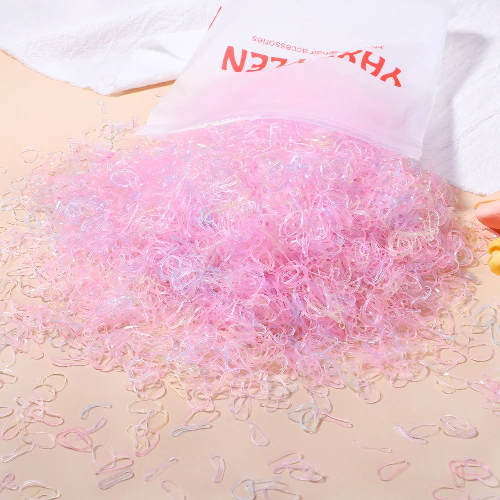 Artificiel astique de poulet coloré pour filles, attaches pour cheveux, bande de sauna, porte-queue de cheval pour enfants, accessoires pour cheveux, 500 pièces, 1000 pièces, 2000 pièces