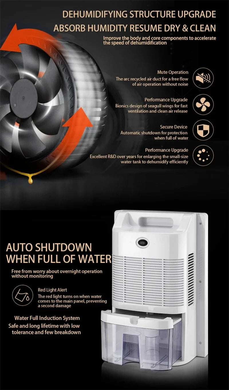 Déshumidificateur et purificateur d'air 2 en 1, absorbeur d'humidité, silencieux, pour chambre à coucher, sous-sol, télécommande, synchronisation, tuyau d'eau externe