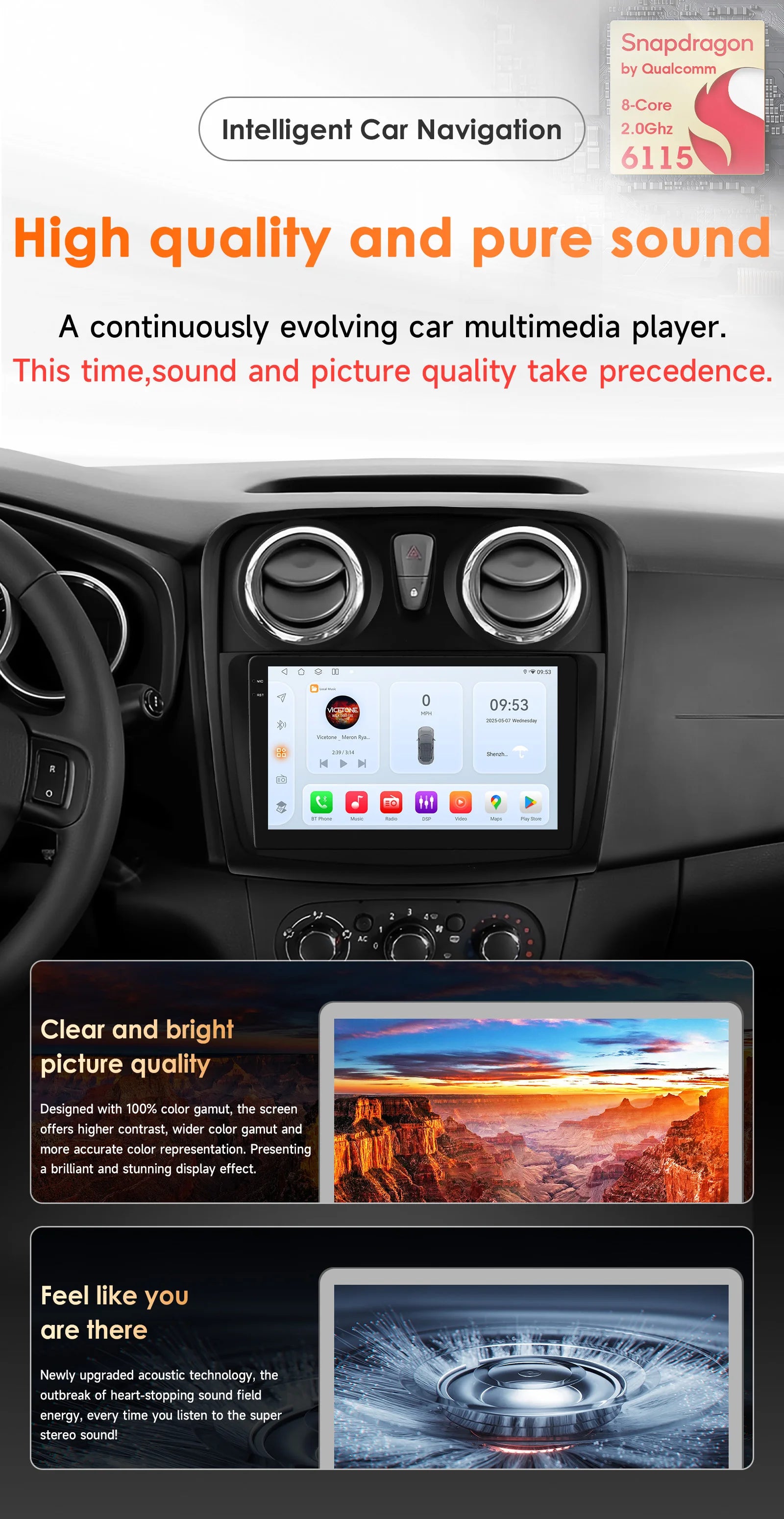 Hizpo-Autoradio Android pour Renault Logan 2, 2012-2019, Sandero 2, 2014-2019, 4G, Limitation de la voiture, GPS, 2Din, Autoradio, CarPlay, WIFI, DSP