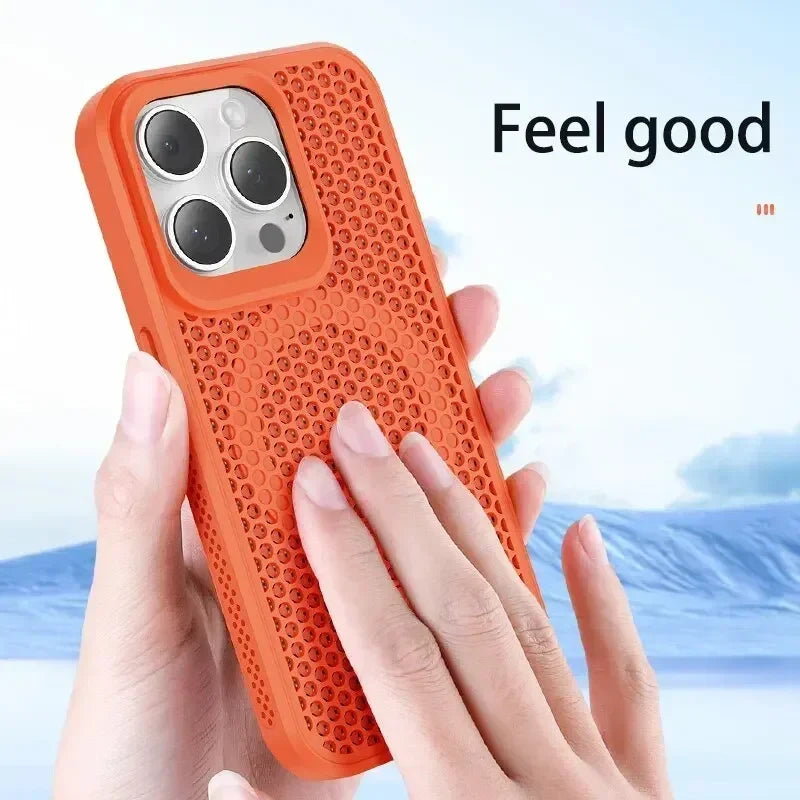 Coque de téléphone à Dissipation thermique et rafraîchissante, étui magnétique arrière rigide et respirant pour iPhone 17 16 15 14 13 12 11 Pro Max Plus pour Magsafe