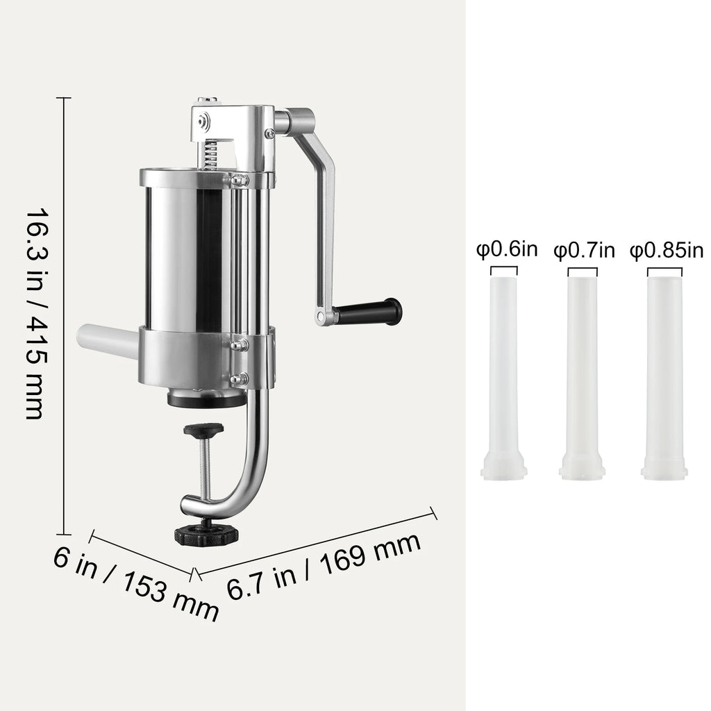 SucceBuy – remplisseur de saucisses Vertical, capacité de 1.5/3l, processeurs de remplissage alimentaire avec 3 Tubes de farce, accessoires de cuisine, appareil ménager