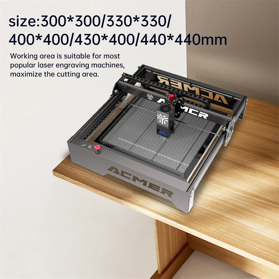 Table de travail Laser en nid d'abeille ACMER pour graveur Laser CO2 Machine de découpe CNC lit de panneau en nid d'abeille 400x4 0/440x440mm
