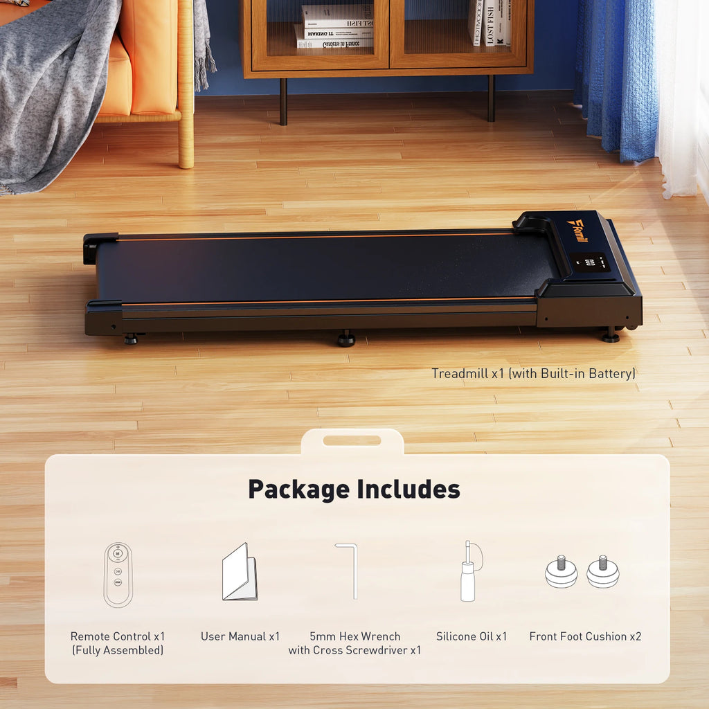 Formill-Tapis de Course pio FT21, Moteur 2,5 HP, Vitesse 1-6 km/h, Antidérapant, Absorption des Chocs, Mini Tapis de Course pour le Bureau et la Maison