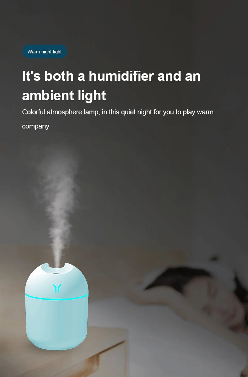 Diffuseur d'aromathérapie portable – Humidificateur USB compact pour l'air sec, le soulagement du stress et la mise au point, convient au porte-gobelet ou au sac pour ordinateur portable