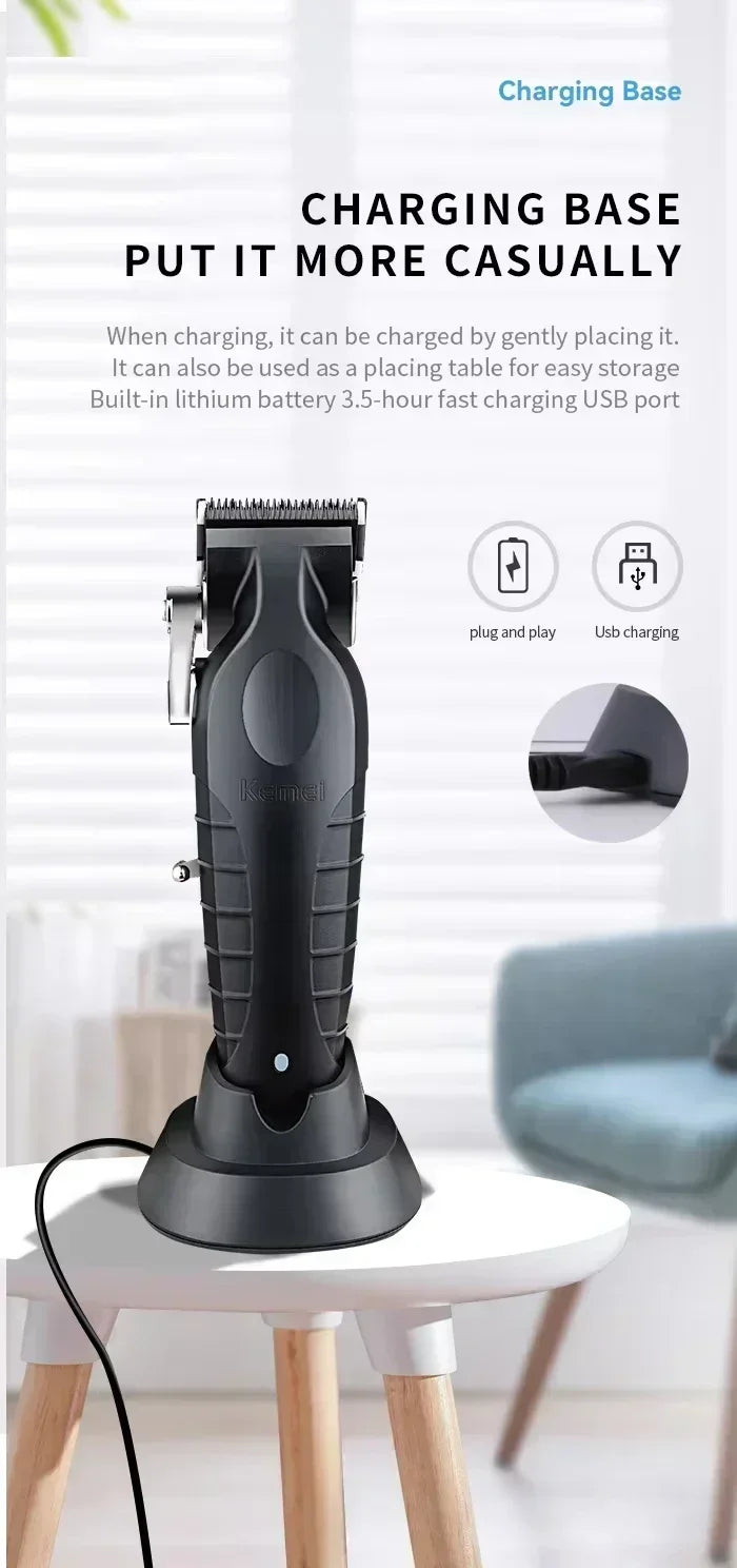 Kemei Kit de tondeuse à cheveux originale KM-2296 KM-2299 KM-T95 tondeuse à cheveux électrique Rechargeable barbier rasoir professionnel pour hommes
