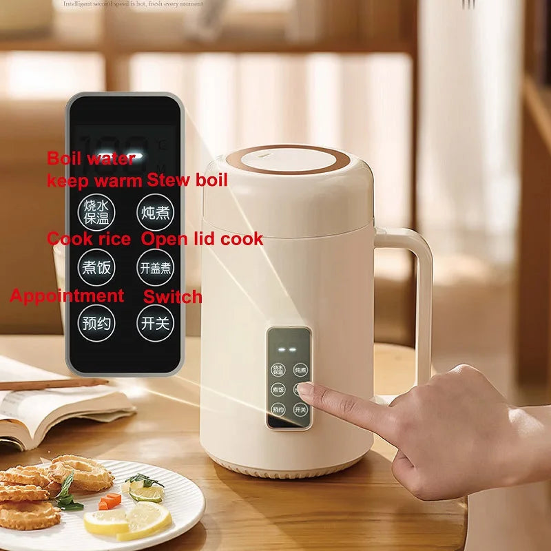 Bouilloire électrique 500W 12h, Pot spécial pour bouillie de rendez-vous, tasse de santé Portable en acier inoxydable 304, cuiseur à riz multifonctionnel 1L