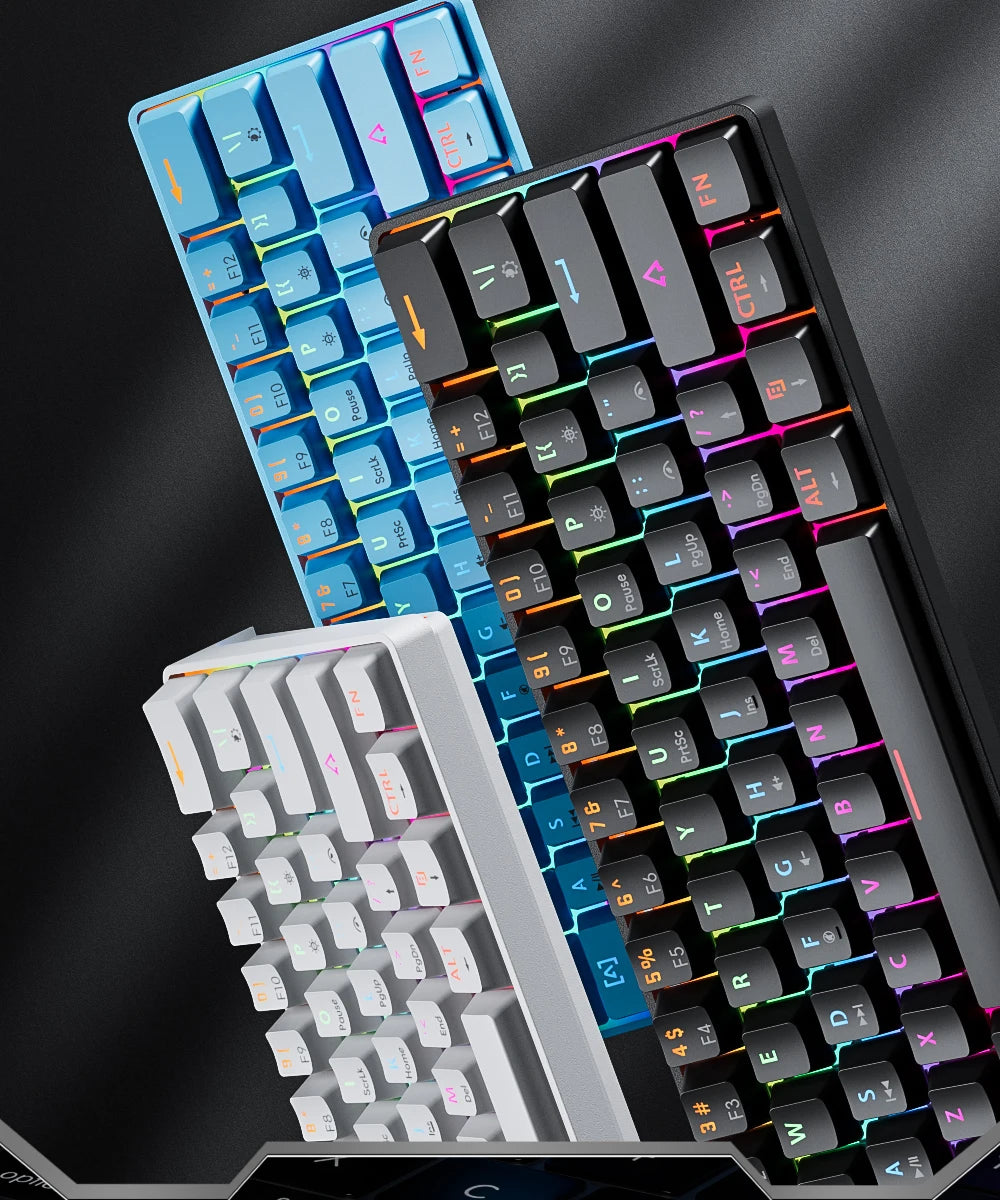 MUCAI MK61 USB Gaming Esports clavier mécanique 61 touches axe rouge filaire câble détachable rétro-éclairage rvb échange à chaud
