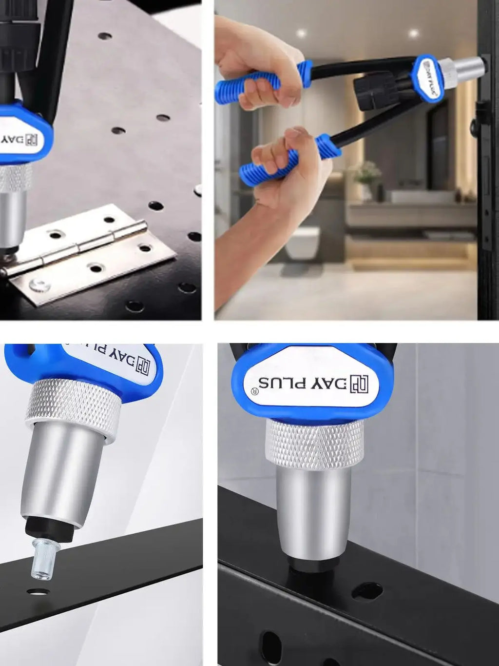 DayPlus-Jeu de Pinces à Écrou à Rivets, Pistolet à Écrous à Riveter RapDuty Hand Rivcirculation, 150 kg en M5, M6, M8, M10, M12