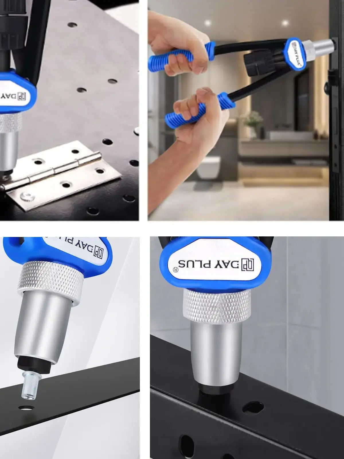 DayPlus-Jeu de Pinces à Écrou à Rivets, Pistolet à Écrous à Riveter RapDuty Hand Rivcirculation, 150 kg en M5, M6, M8, M10, M12