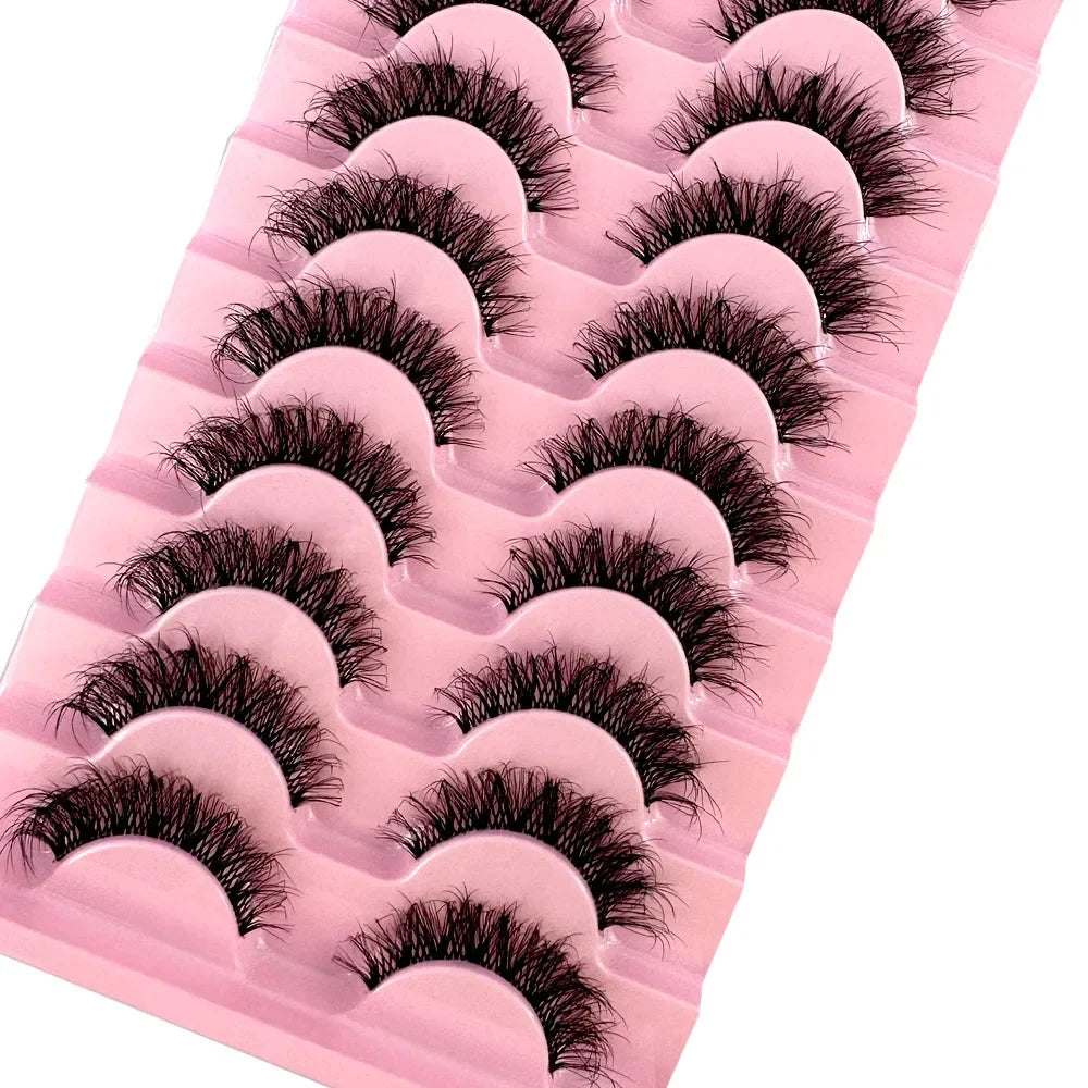 10 paires de Faux Cils 8D en vison naturel, Volume dramatique, Extension de Faux Cils, vente en gros, outil de maquillage