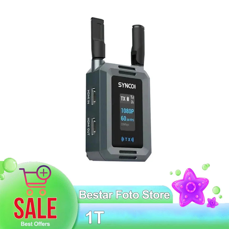 Système de transmission vidéo sans fil Synco Xvision HD avec écran LCD Transmission HD stable jusqu'à 300 m pour le streaming en direct