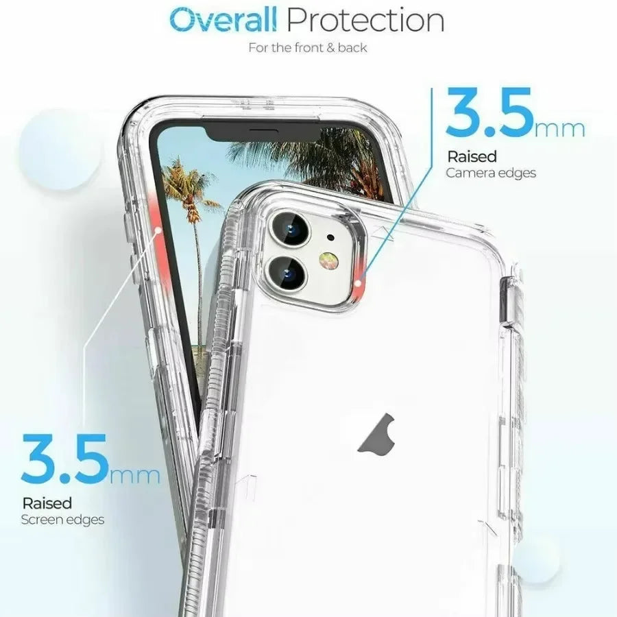Coque de téléphone 3 en 1 pour iPhone 17 16E 15 14 16 PLUS 11 17 Pro MAX MINI 17 Air, hybride robuste, résistante aux chocs, armure rigide