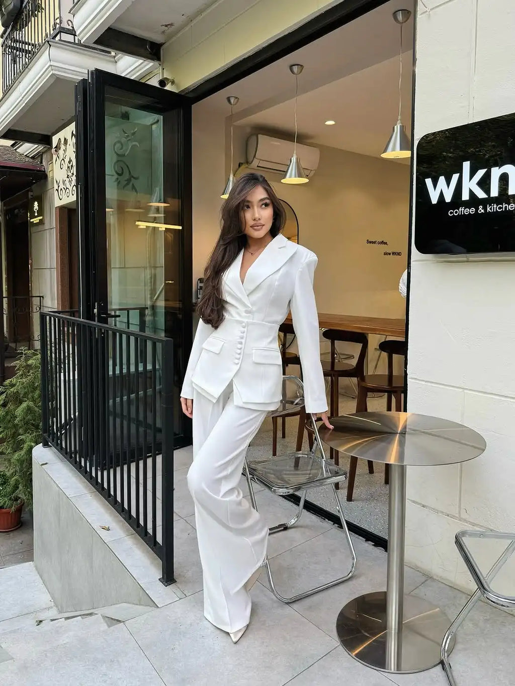 Ensemble Blazer décontracté à simple boutonnage pour femmes, manches longues, revers, col en v, manteau cintré à la taille, vêtements de printemps et d'automne, 2026