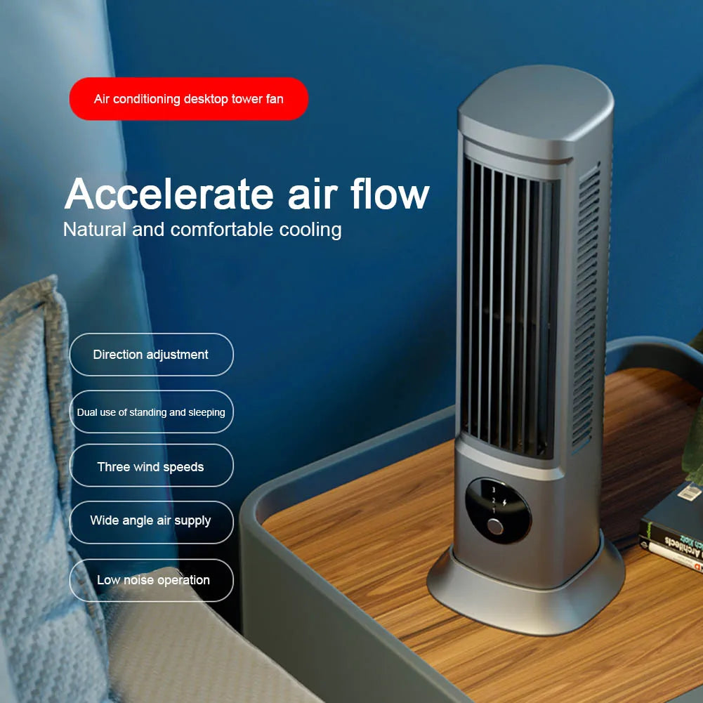 Ventilateur tour Portable, refroidissement Vertical et Horizontal, tour de bureau, ventilateur électrique Rechargeable par USB, climatiseur pour le bureau et la maison