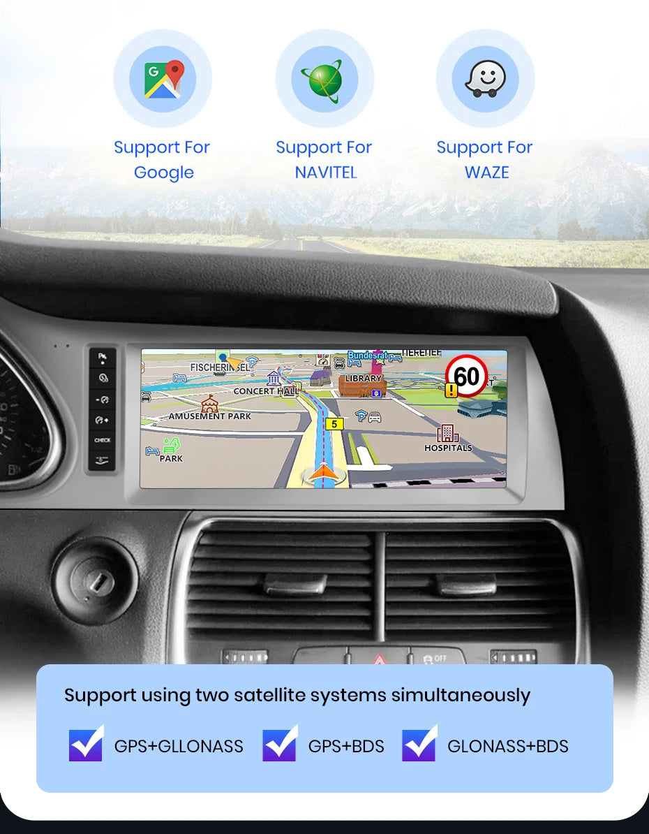 Junsun autoradio sans fil CarPlay Android Auto pour Audi Q7 4L 2006-2015 MMI 2G 3G 8 cœurs 4G WiFi BT GPS écran tactile Autoradio