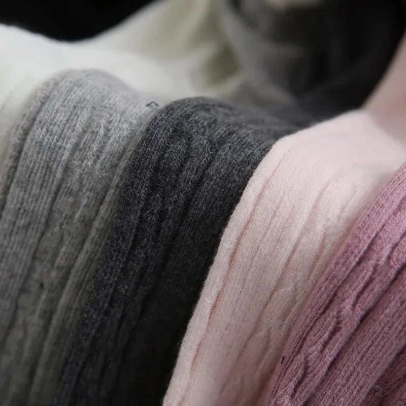 Collants tricotés en maille pour bébés filles, mignons, en coton, taille haute, respirants, pour tout-petits de 0 à 6 ans, printemps-automne
