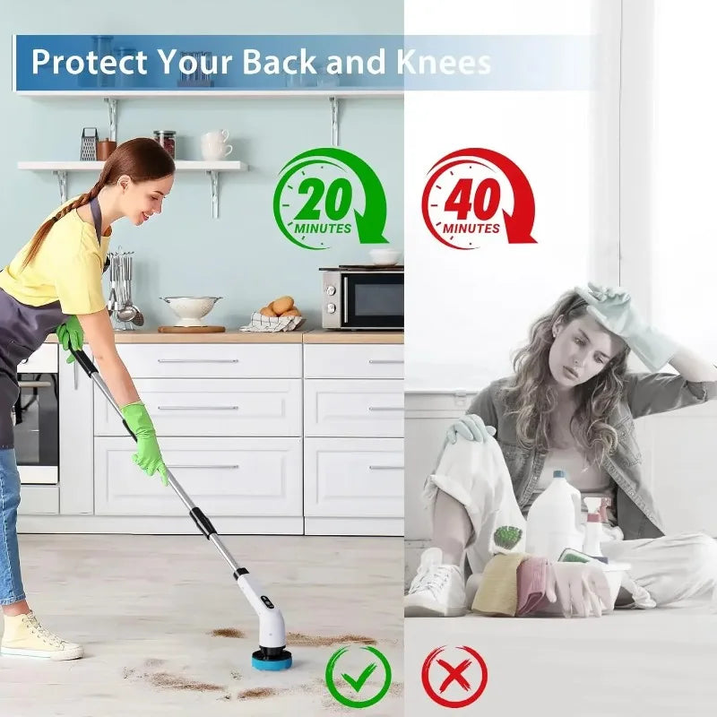 Brosse de nettoyage électrique multi-outils multifonctionnelle, pour le nettoyage rotatif de salle de bain, de cuisine, de toilettes et d'automobile.