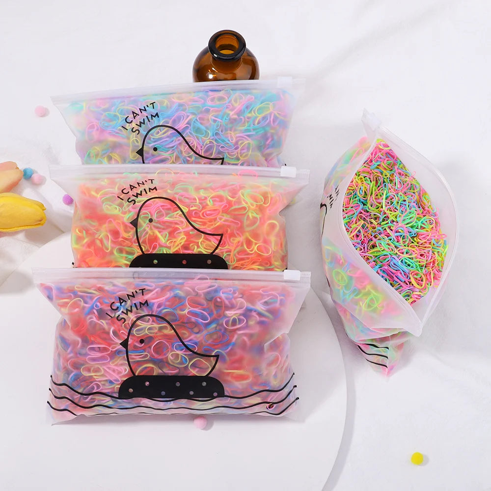 Artificiel astique de poulet coloré pour filles, attaches pour cheveux, bande de sauna, porte-queue de cheval pour enfants, accessoires pour cheveux, 500 pièces, 1000 pièces, 2000 pièces