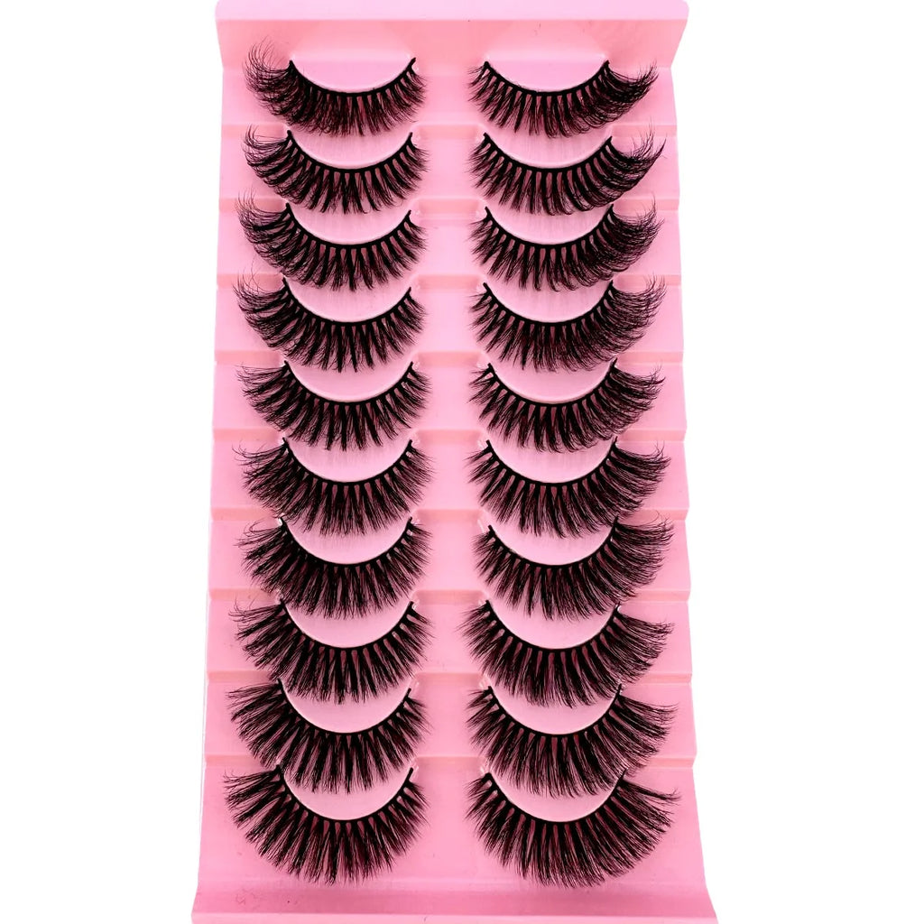 10 paires de Faux Cils 8D en vison naturel, Volume dramatique, Extension de Faux Cils, vente en gros, outil de maquillage