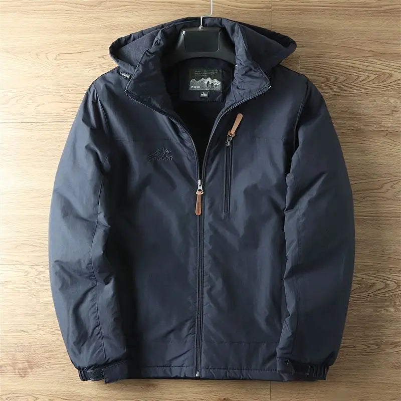 Veste imperméable à capuche pour homme, coupe-vent chaud, doublé sourire, randonnée en plein air, trekking, printemps, automne