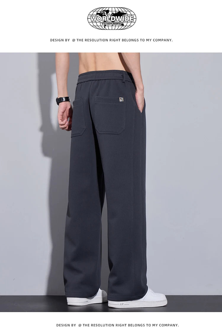 Pantalon droit décontracté pour homme, vêtements de proximité, streetwear uni, nouveau, printemps 2025, fjZG9860
