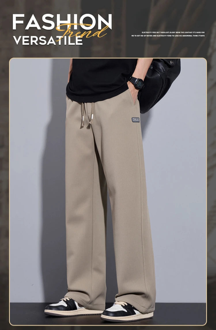 Pantalon droit décontracté pour homme, vêtements de proximité, streetwear uni, nouveau, printemps 2025, fjZG9860
