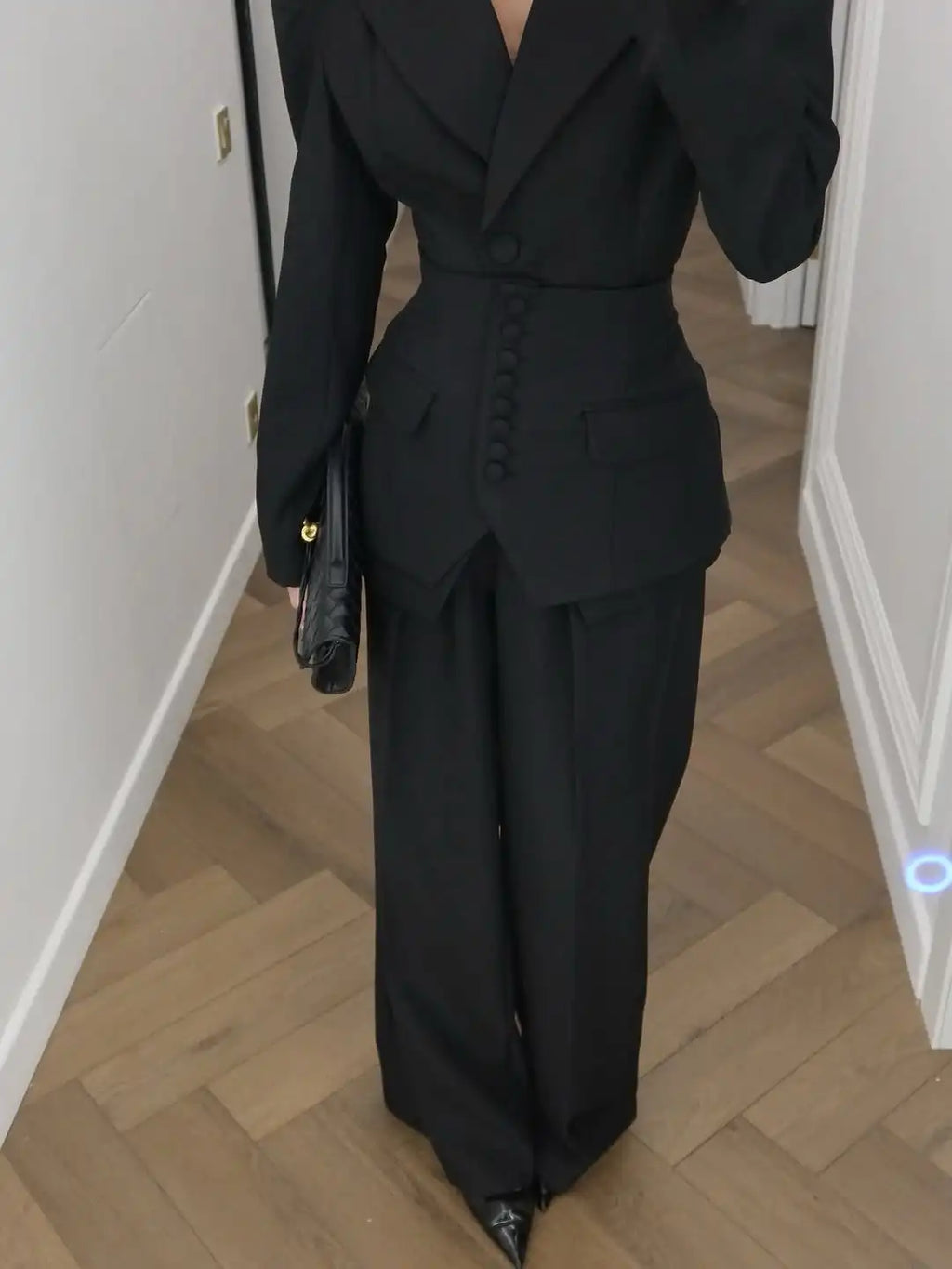 Ensemble Blazer décontracté à simple boutonnage pour femmes, manches longues, revers, col en v, manteau cintré à la taille, vêtements de printemps et d'automne, 2026