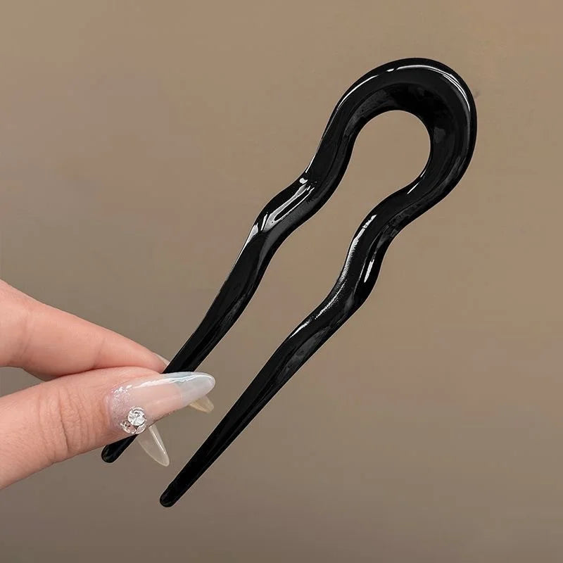 Fourchette à cheveux en forme de U, épingle à cheveux en acétate d'écaille de tortue en acrylique, couvre-chef géométrique, bâtons pour femmes et filles, accessoires pour cheveux
