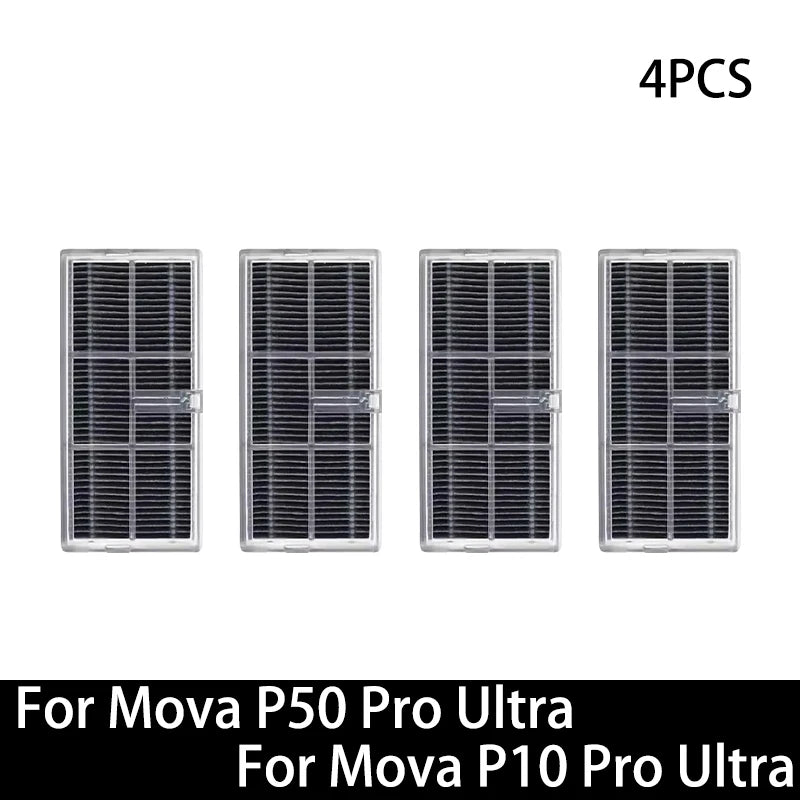 Pièces détachées pour robot aspirateur Mova P50 Pro Ultra / Mova P10 Pro Ultra : brosse principale, brosse latérale, filtre HEPA, chiffon de nettoyage, sac à poussière, accessoires